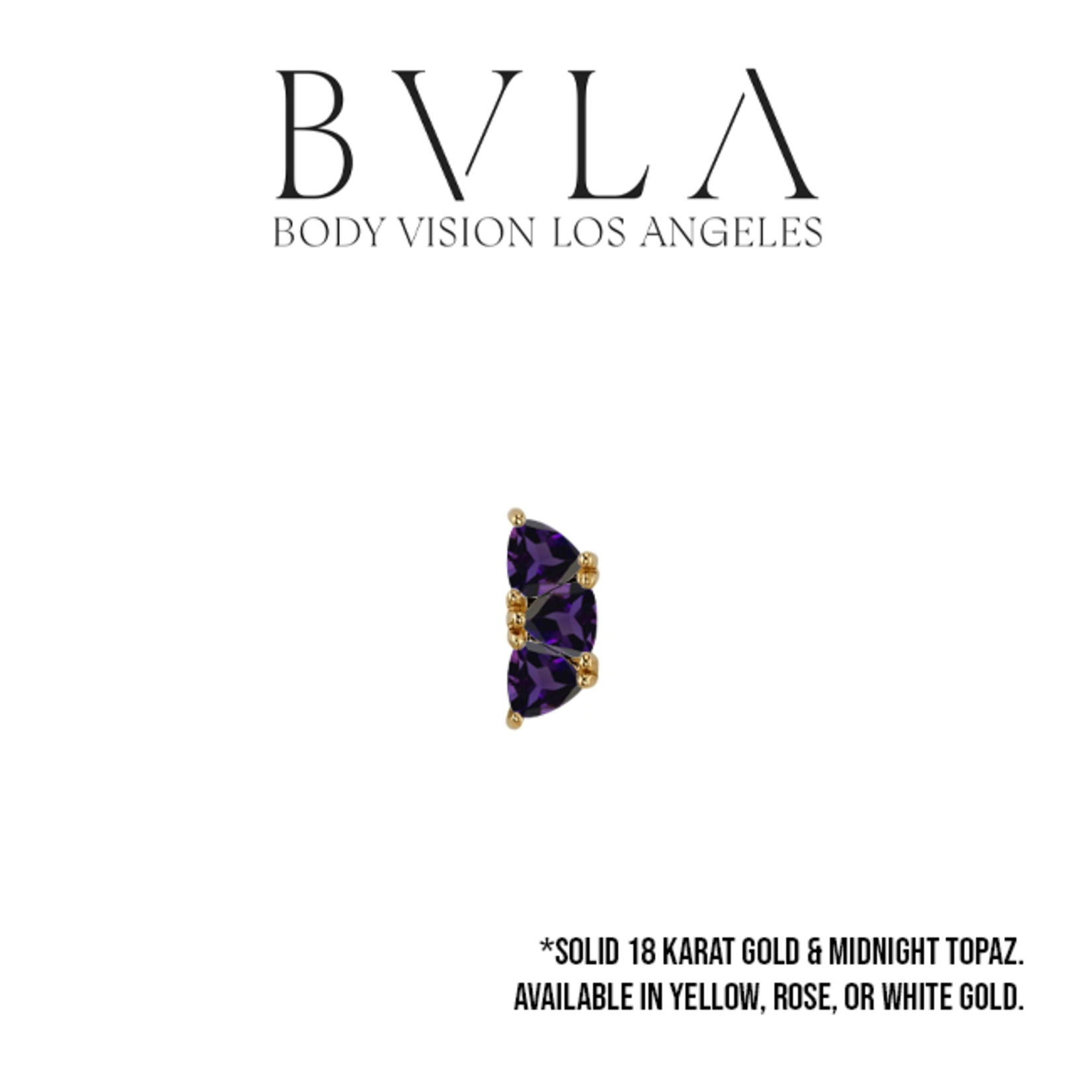 BVLA BVLA 8x3 "Irisa 3" threaded end with 3x 3.0 Midnight Topaz trillions