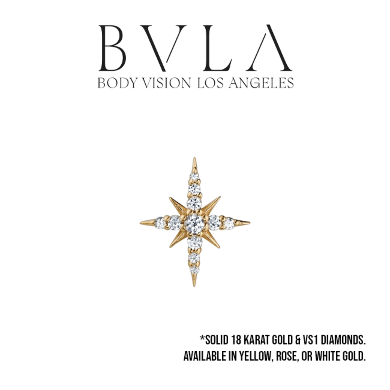 BVLA BVLA 16g 11.0x8.0mm "Lady Katya" threaded end with 2x 0.8mm VS1 diamond, 4x 1.0mm VS1 diamond, 4x 1.25mm VS1 diamond, and 4x 1.75mm VS1 diamond