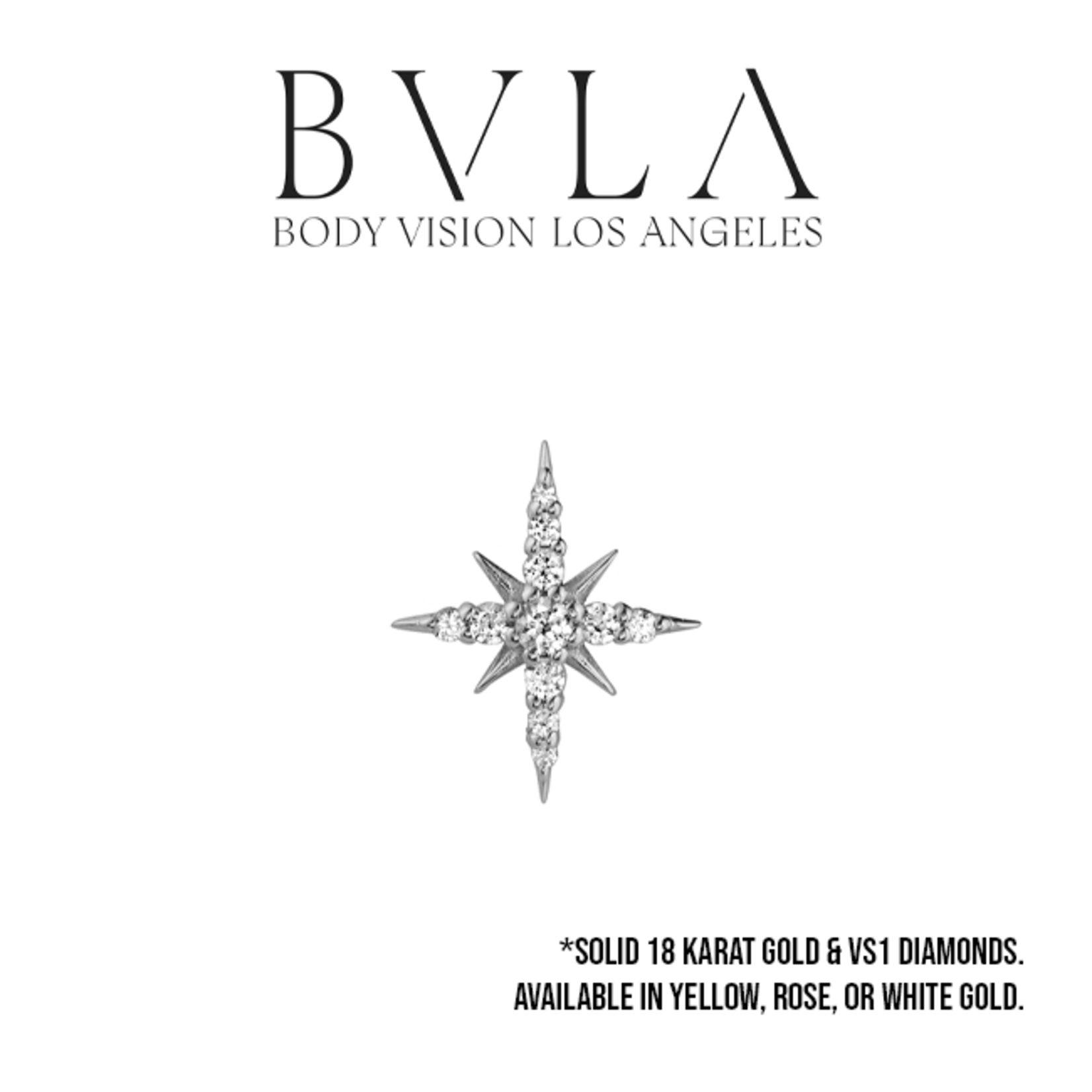 BVLA BVLA 16g 11.0x8.0mm "Lady Katya" threaded end with 2x 0.8mm VS1 diamond, 4x 1.0mm VS1 diamond, 4x 1.25mm VS1 diamond, and 4x 1.75mm VS1 diamond
