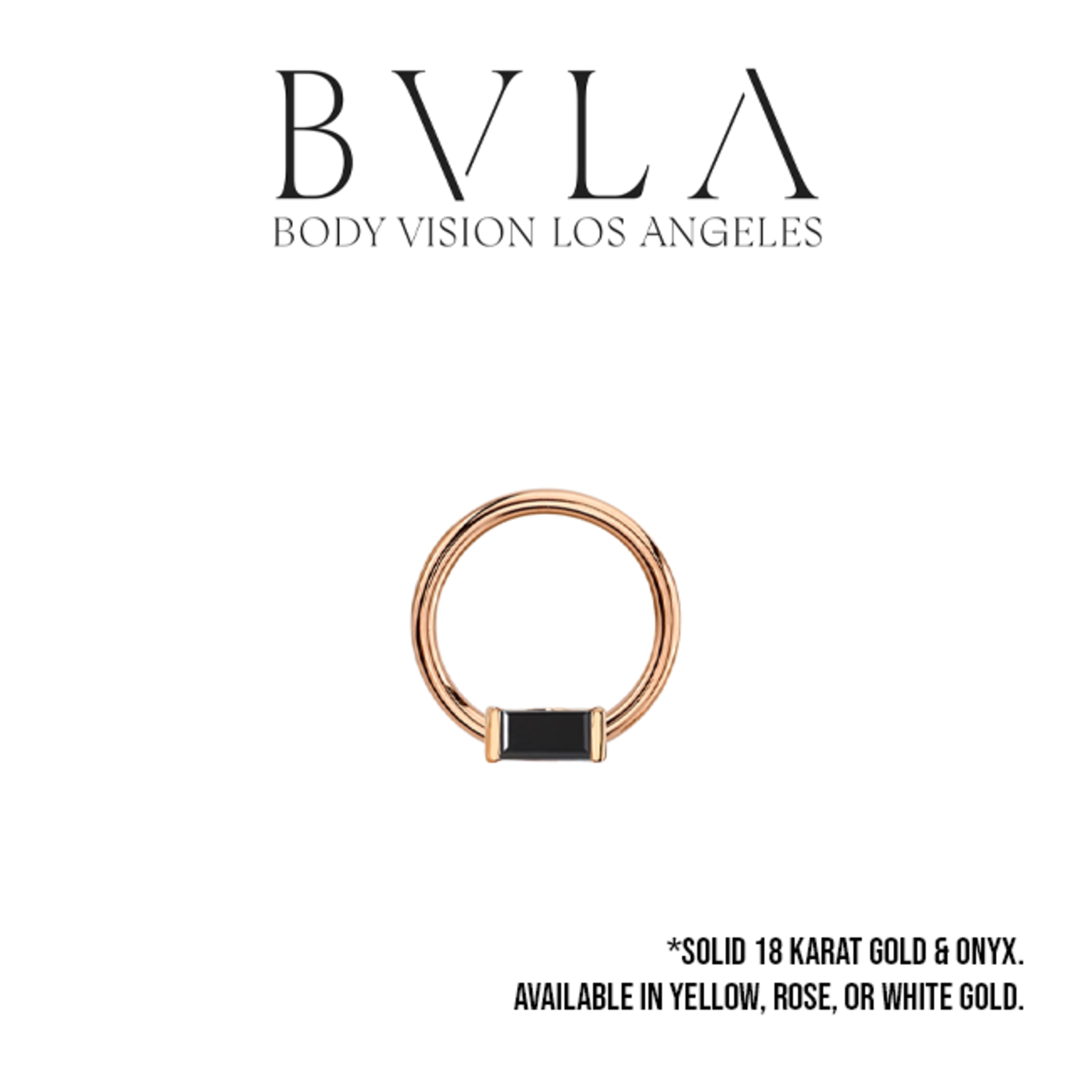 BVLA BVLA 16g fixed ring with 4x2 Onyx baguette
