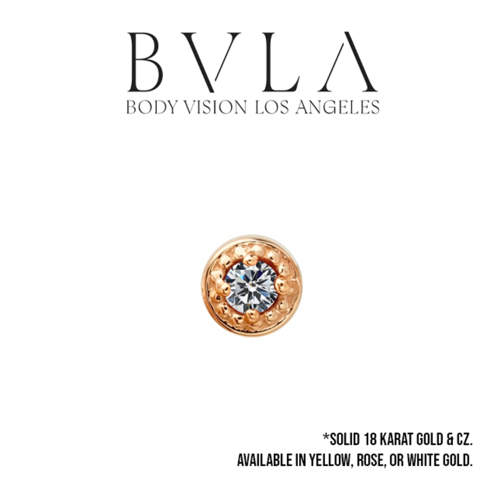 BVLA BVLA 4.0 "Milgrain Prong" press fit end with 2.0 CZ