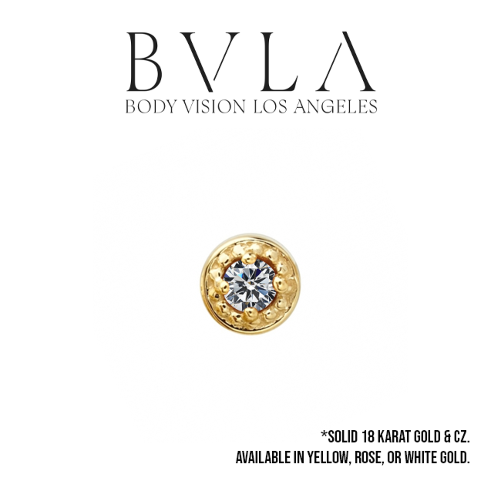 BVLA BVLA 4.0 "Milgrain Prong" press fit end with 2.0 CZ