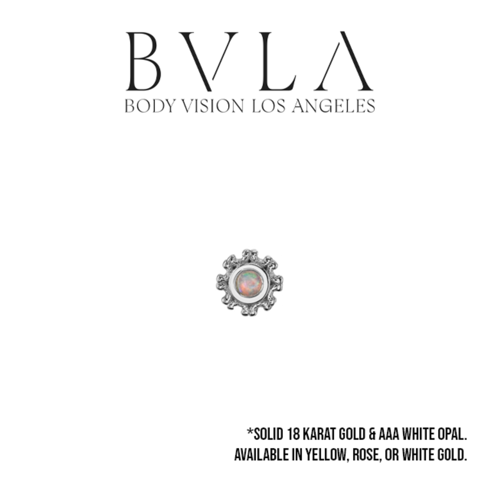 BVLA BVLA 3.5 "Firenze" press fit end with 1.5 AAA White Opal