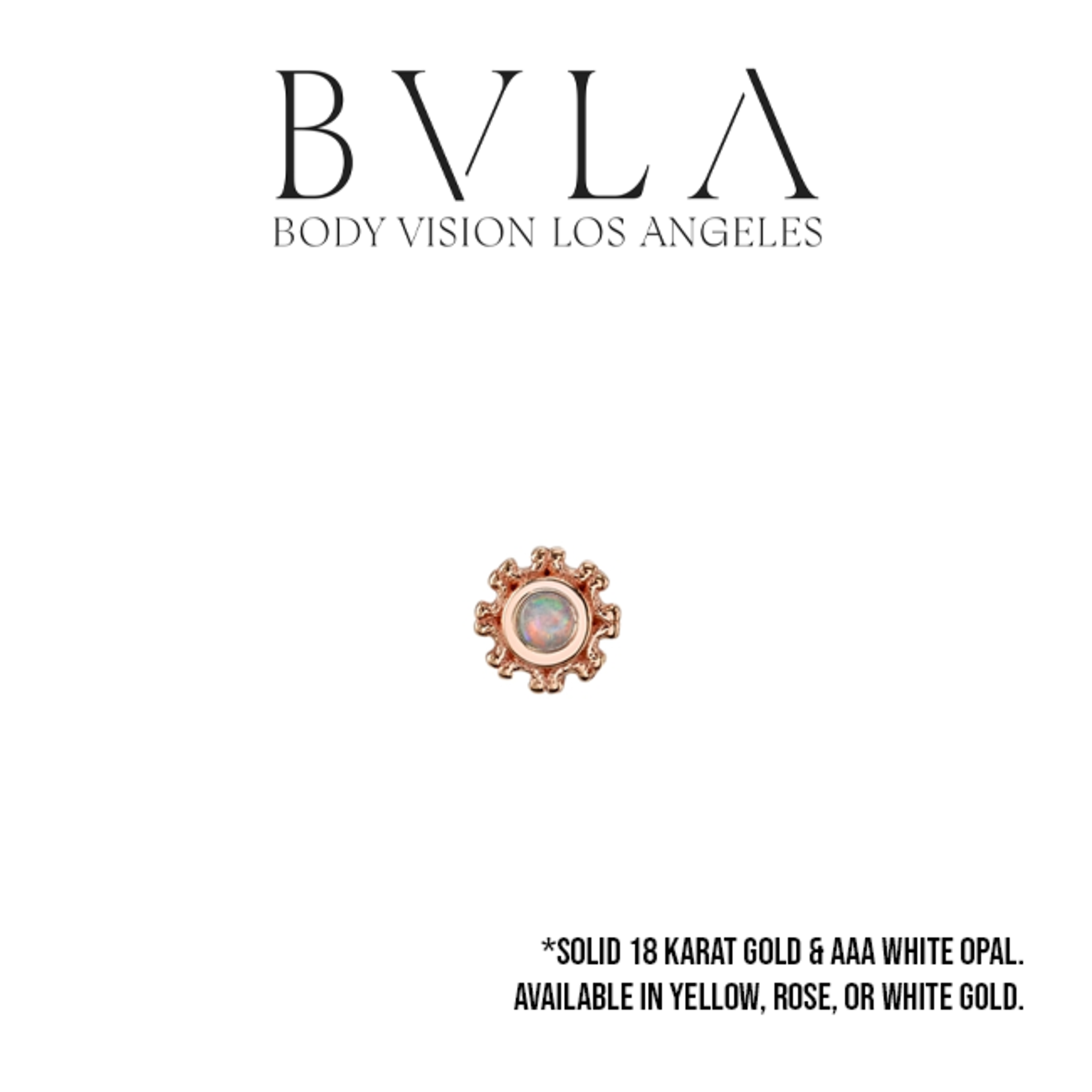 BVLA BVLA 3.5 "Firenze" press fit end with 1.5 AAA White Opal