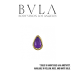BVLA BVLA Low-Profile Pear Cabochon Press-Fit End with AA Amethyst