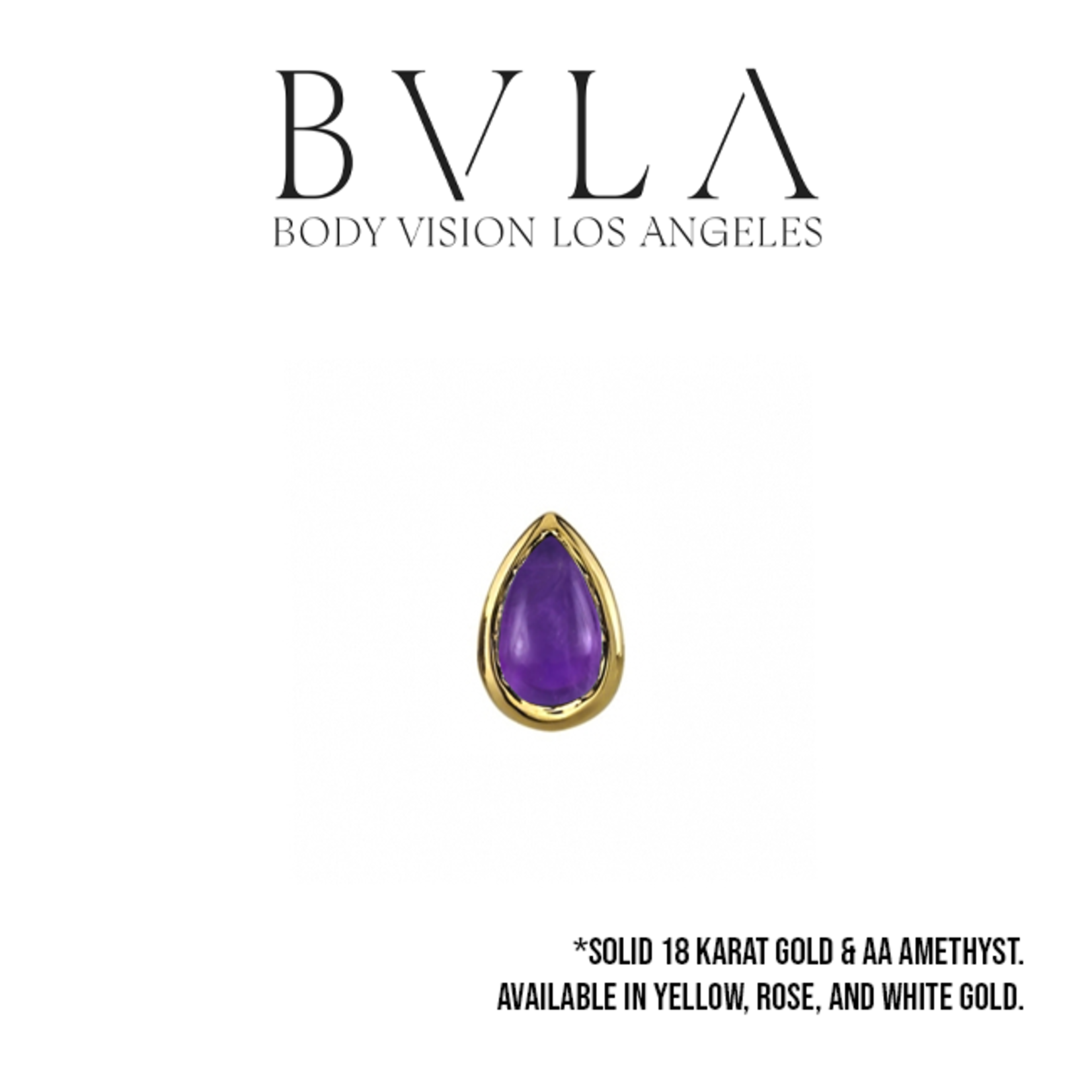 BVLA BVLA low-profile pear cabochon bezel press-fit end with 4.0x2.5mm AA Amethyst