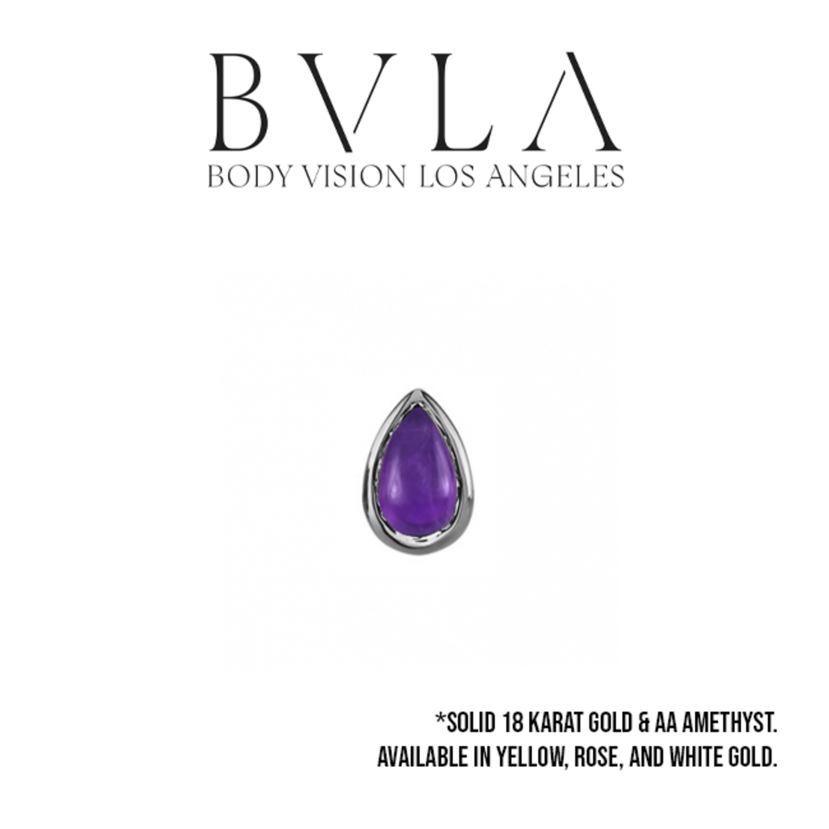 BVLA BVLA low-profile pear cabochon bezel press-fit end with 4.0x2.5mm AA Amethyst