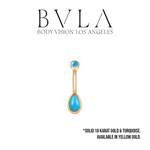 BVLA BVLA Yellow Gold Bezel Pear Navel Curve with Turquoise