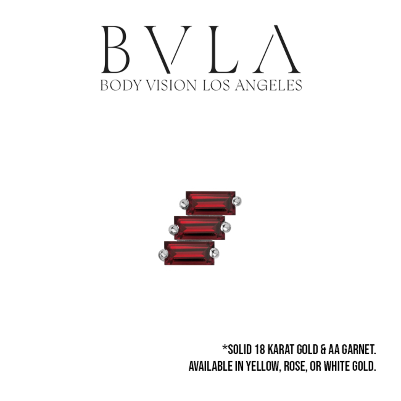 BVLA BVLA "Liara 3" threaded end with 3x 3x1.5 AA Garnet baguette