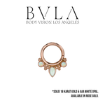 BVLA BVLA 16g "Eden Pear" Seam Ring with White Opal