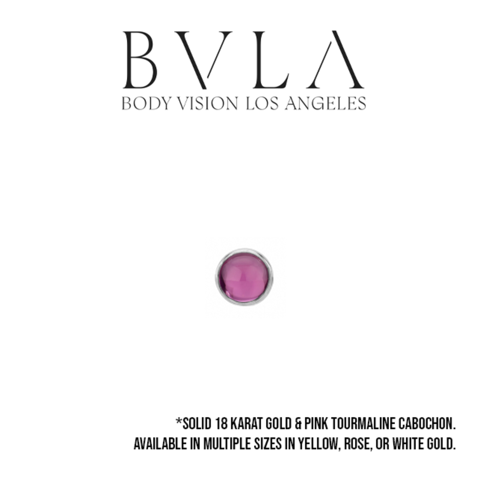 BVLA BVLA "Classic Cup" press fit end with pink tourmaline cabochon
