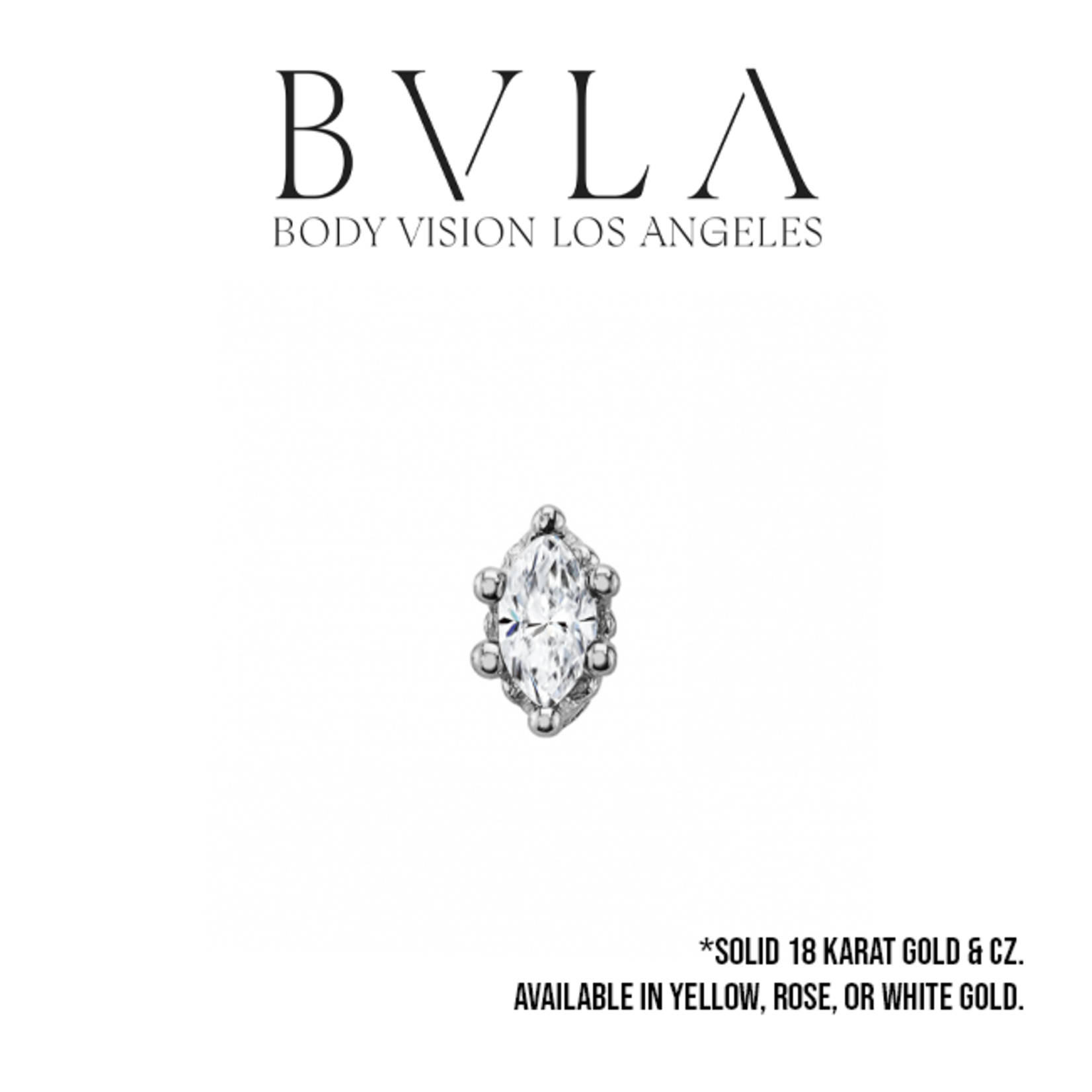 BVLA BVLA Crown-Prong marquise threaded end with 3x1.5 CZ