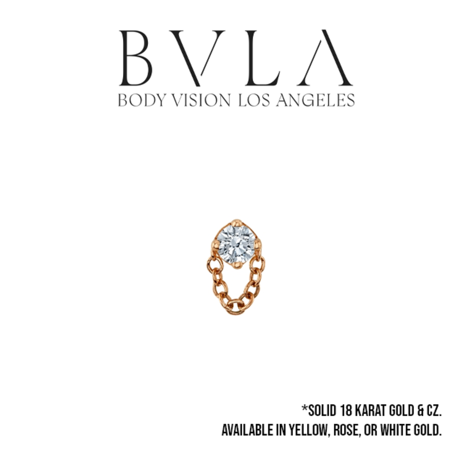 BVLA BVLA "Rianna" threaded end with chain and 2.5 CZ