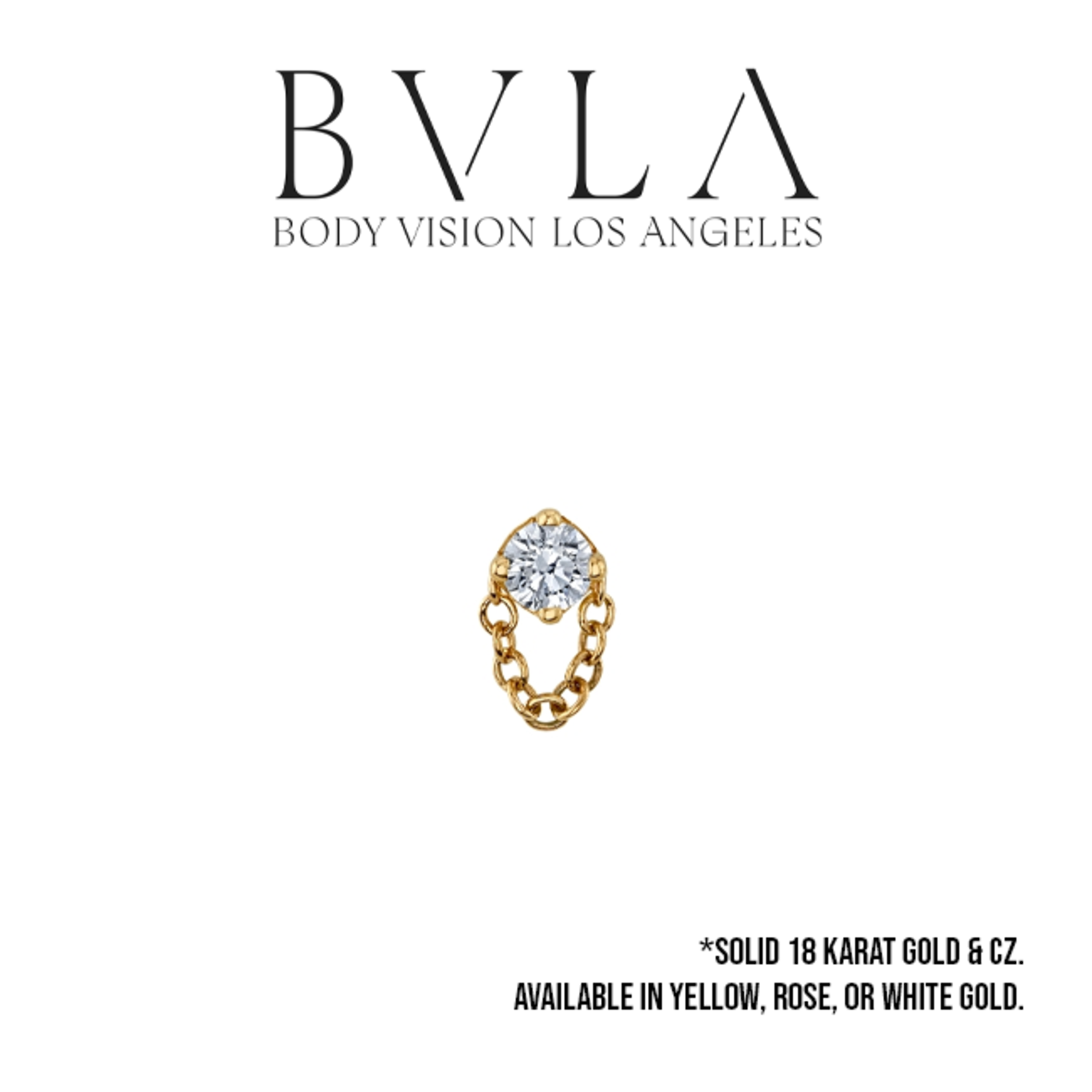BVLA BVLA "Rianna" threaded end with chain and 2.5 CZ