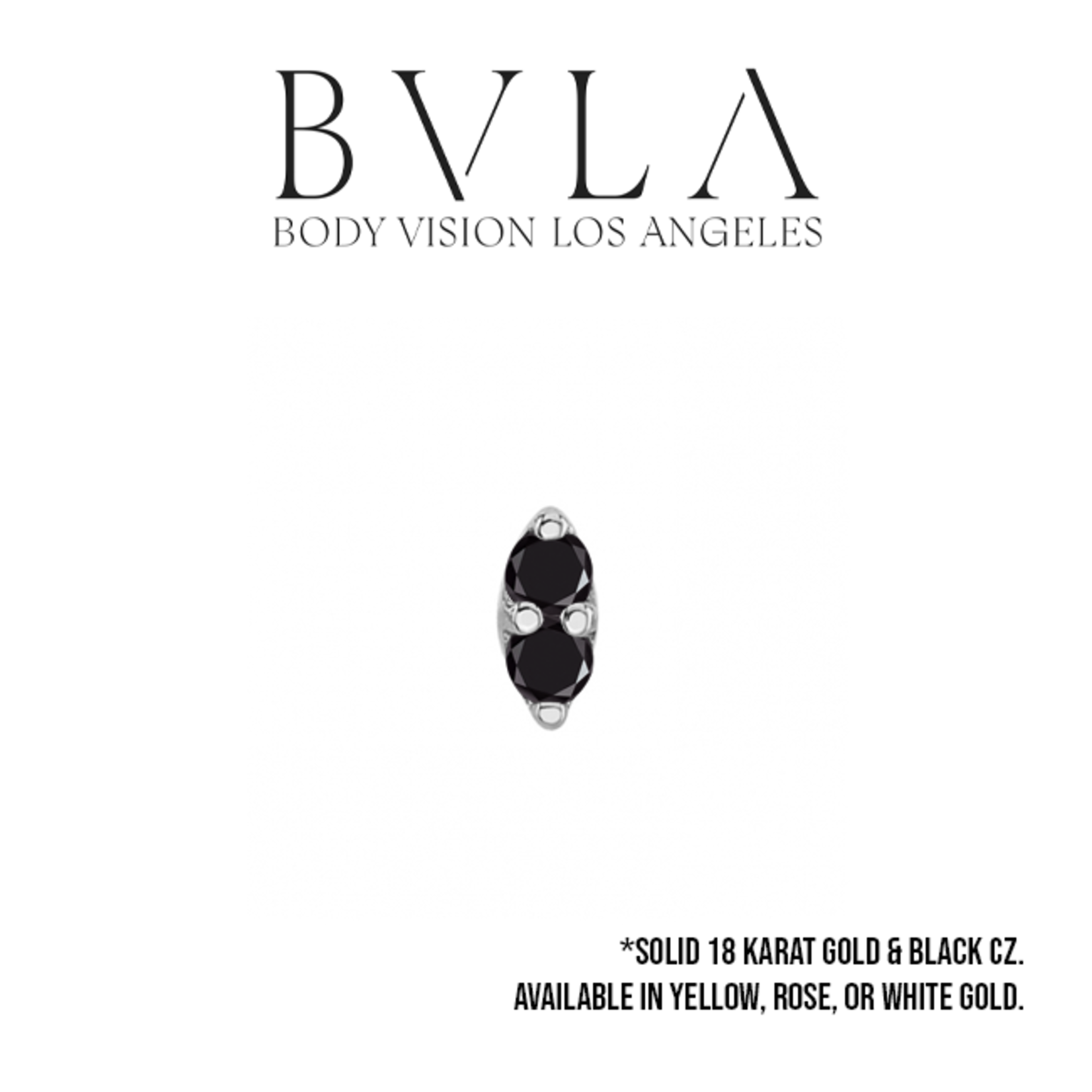 BVLA BVLA "Marquise Illusion" threaded end with 2x 1.75 black CZ