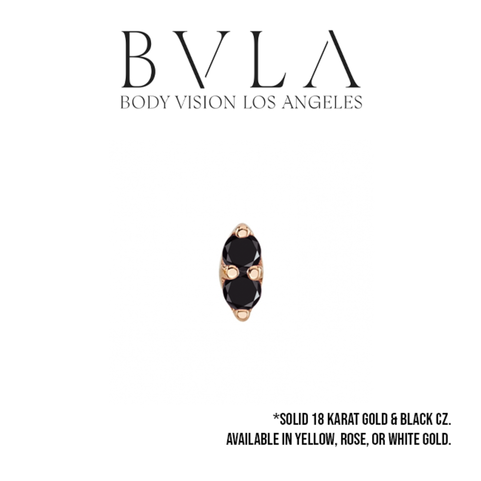 BVLA BVLA "Marquise Illusion" threaded end with 2x 1.75 black CZ
