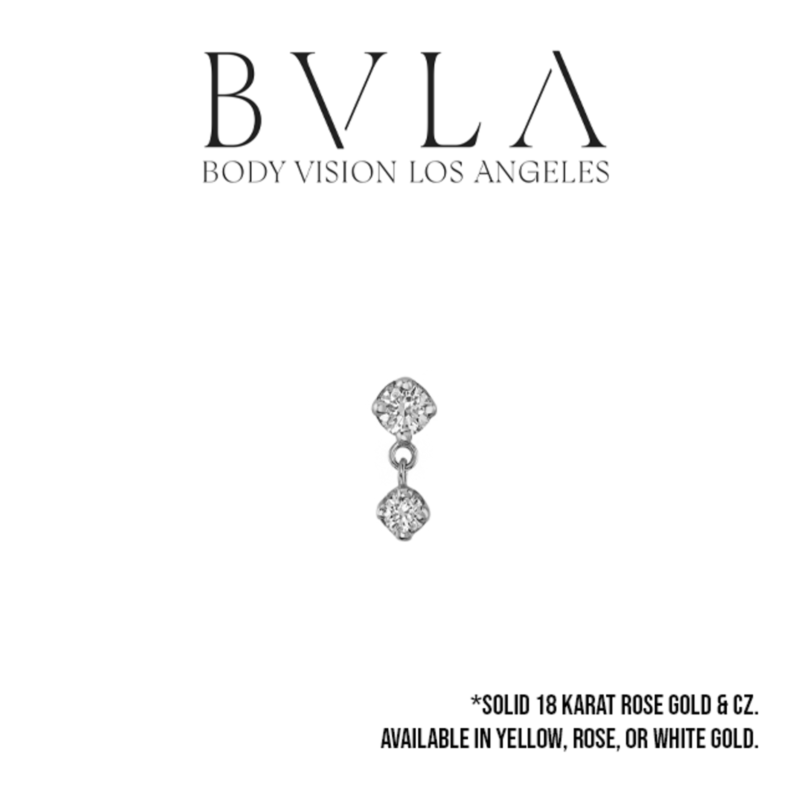 BVLA BVLA "Duet" threaded end with 2.0 and 1.5 CZ dangle
