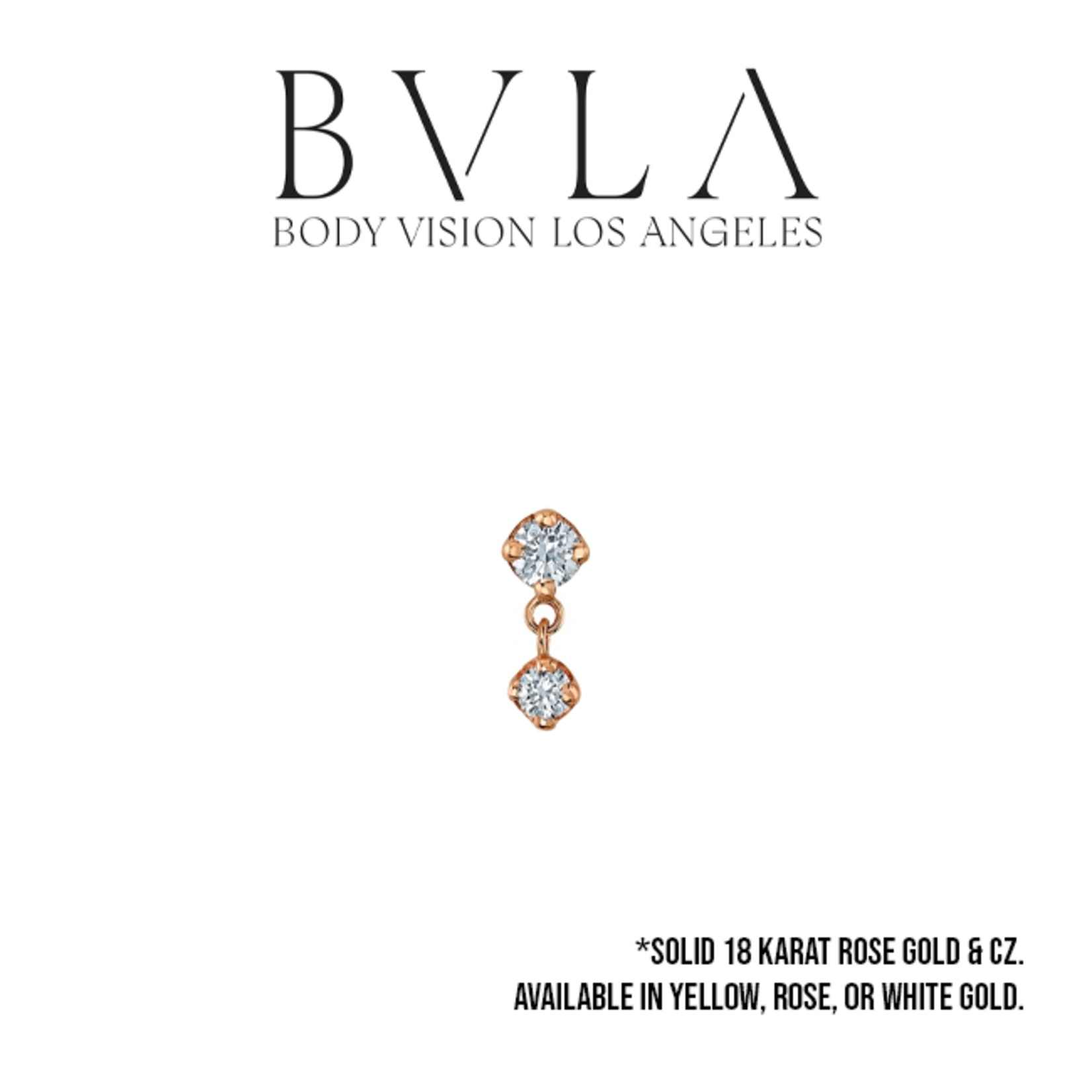 BVLA BVLA "Duet" threaded end with 2.0 and 1.5 CZ dangle