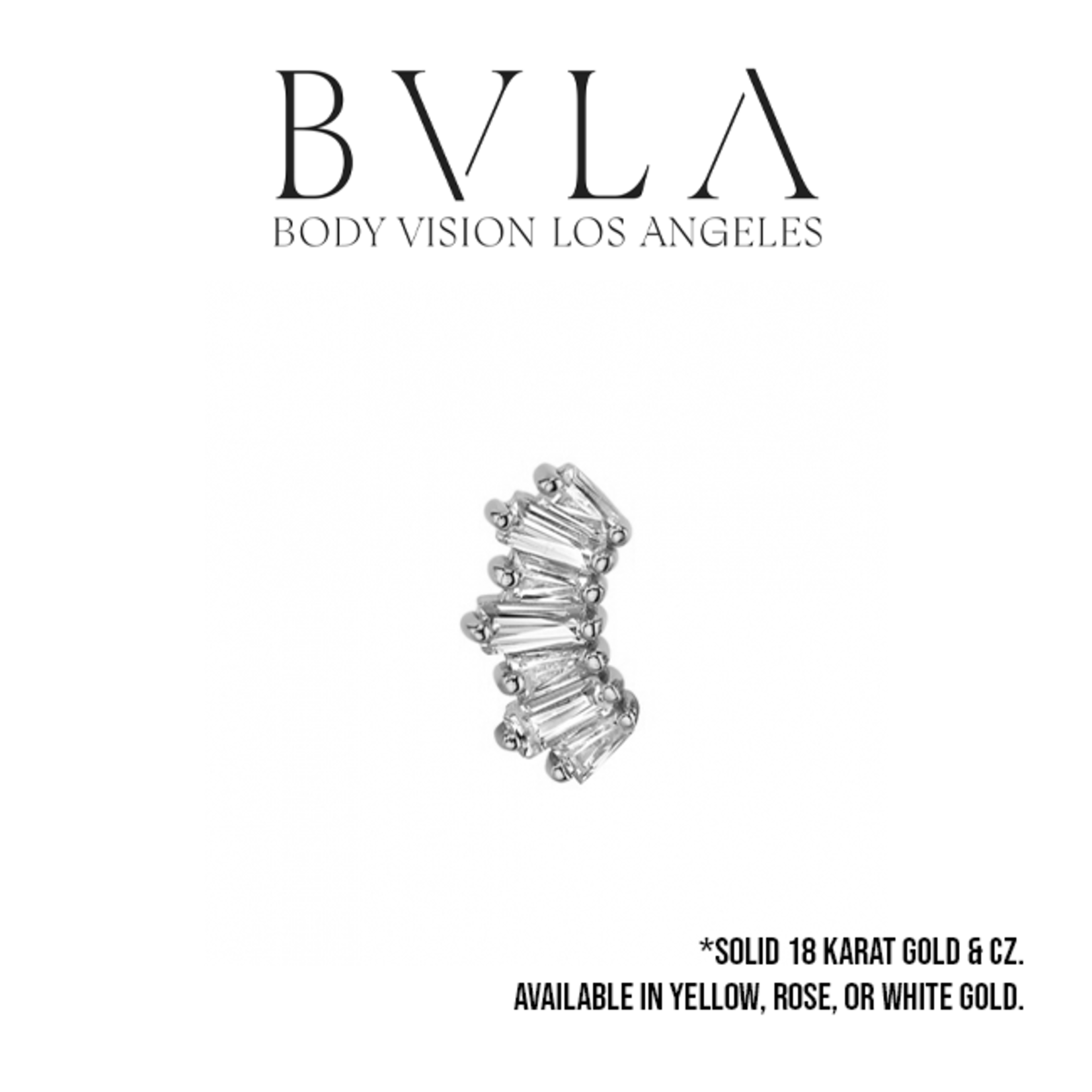 BVLA BVLA "Oceane 7" threaded end with 4x 3x2x1 Baguette CZ and 3x 4x2x1 Baguette CZ