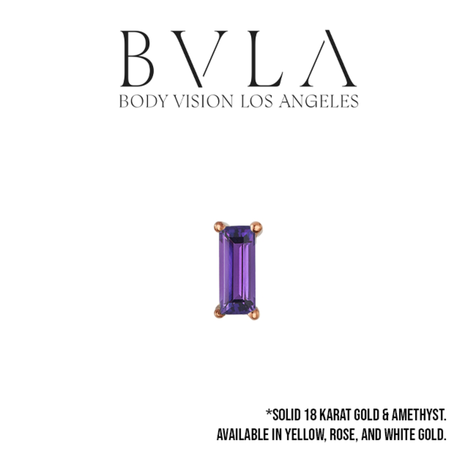 BVLA BVLA 4 prong baguette threaded end with 3x2 AA Amethyst