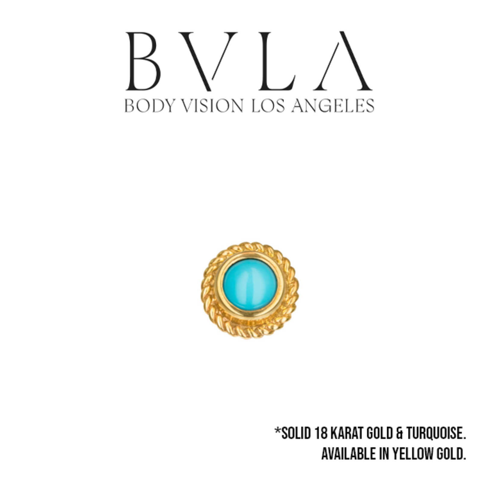 BVLA BVLA Yellow Gold 10.5 "Braided Choctaw" threaded end with turquoise