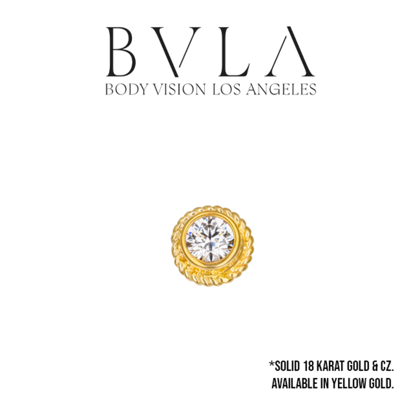 BVLA BVLA yellow gold 10.5 "Braided Choctaw" threaded end with CZ
