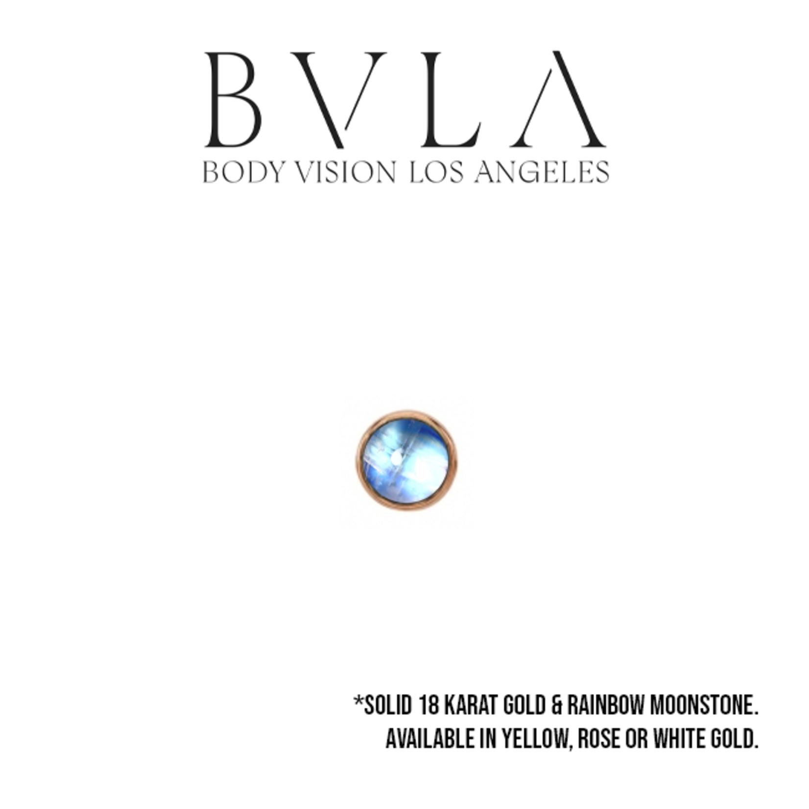 BVLA BVLA 14g "Classic Cup" threaded end with rainbow moonstone cabochon