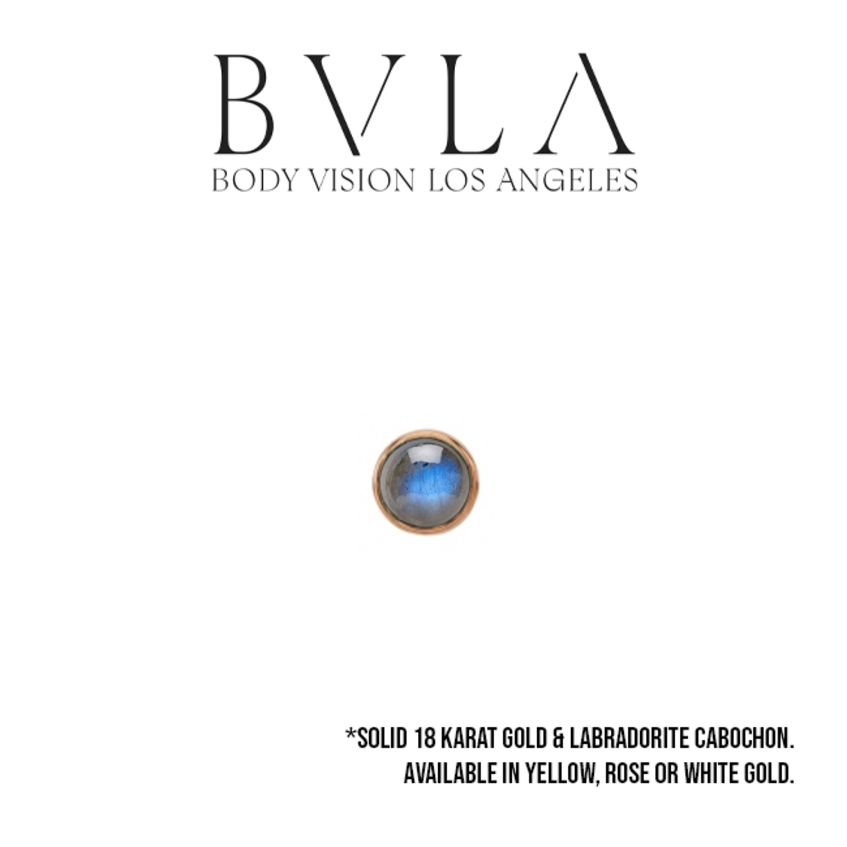 BVLA BVLA 14g "Classic Cup" threaded end with Labradorite