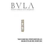 BVLA BVLA "5 Gem Milgrain Strip" with CZ & Synthetic White Opal