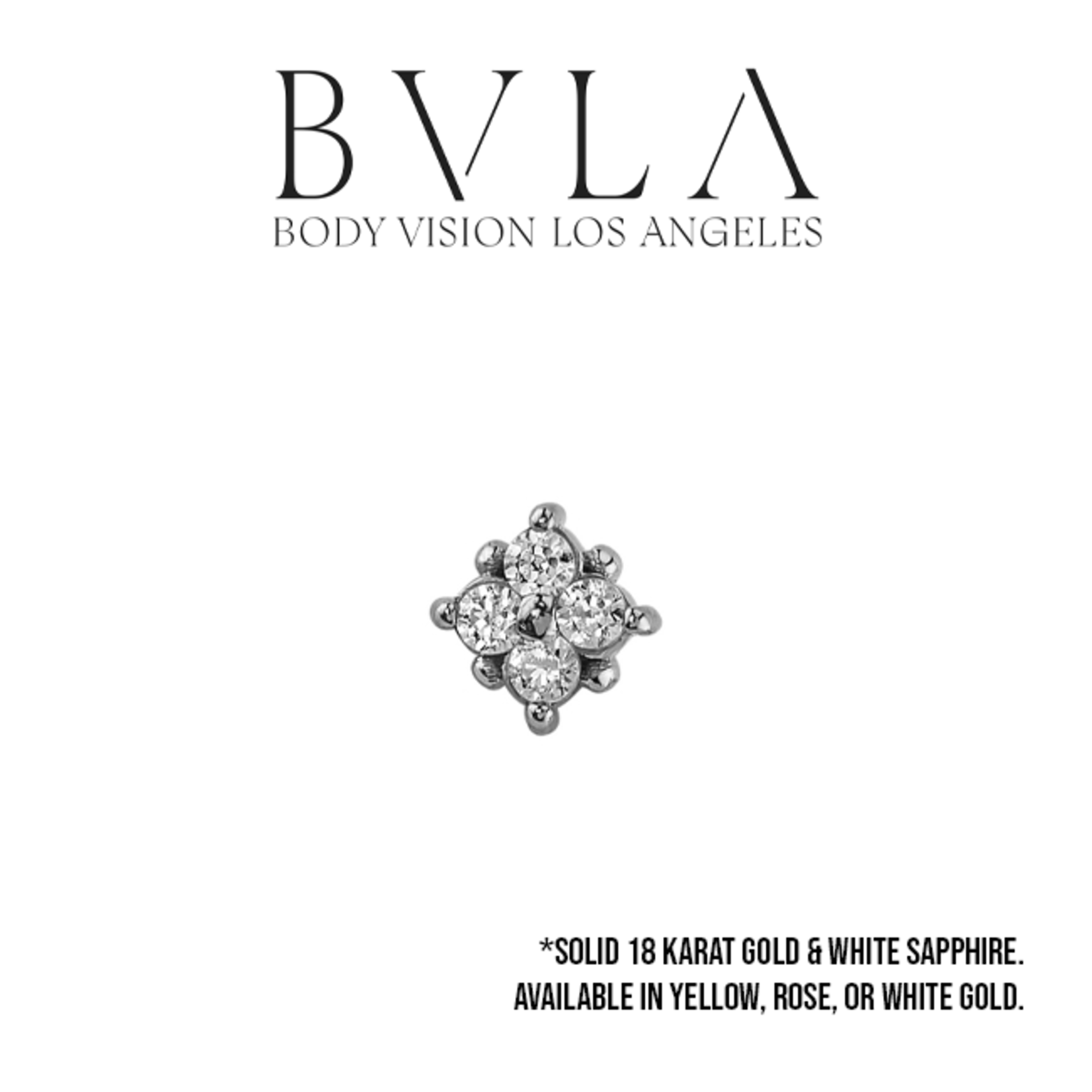 BVLA BVLA "Reema" threaded end with 4x 1.0 white sapphire