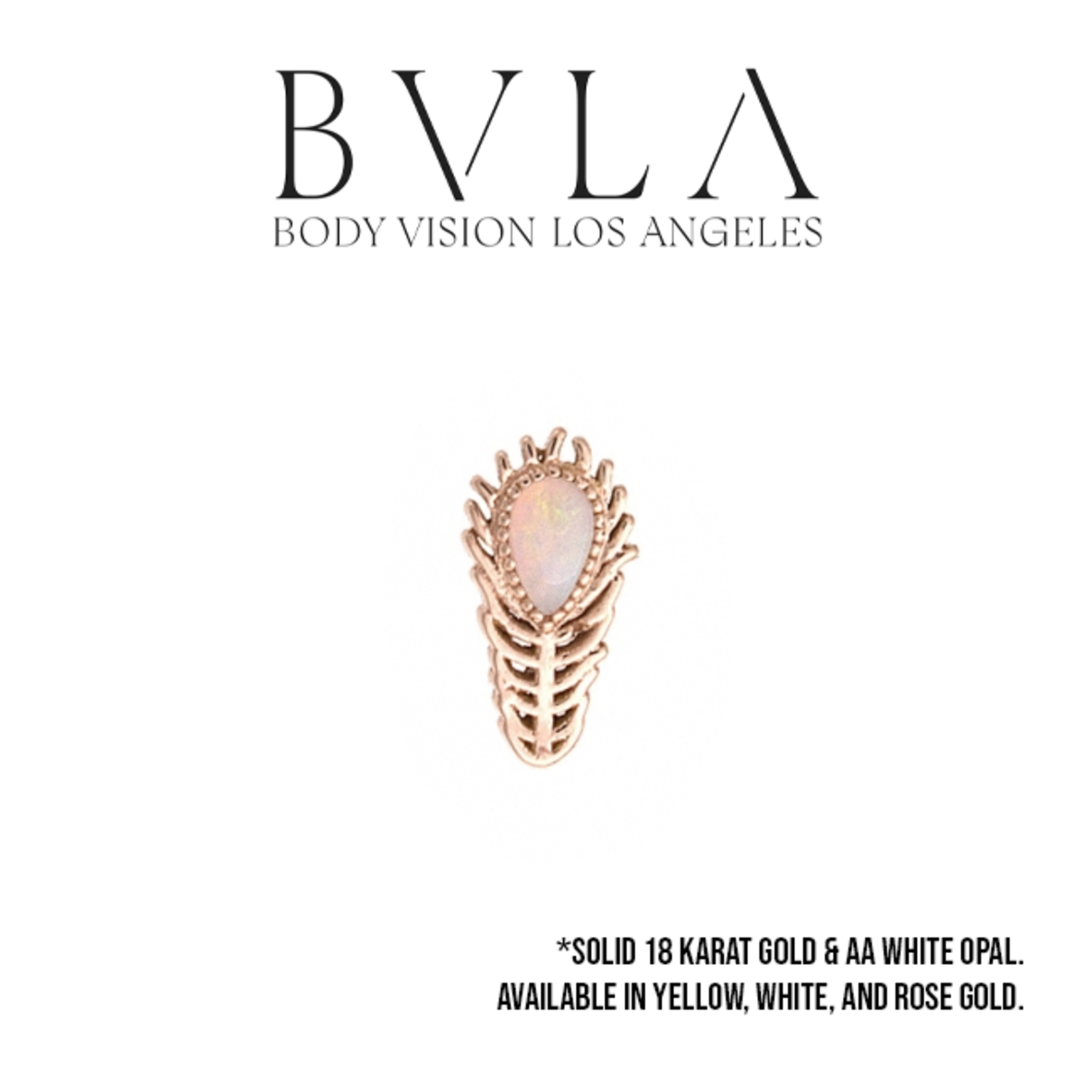 BVLA BVLA 12x6 "Peacock Feather" threaded end with 5x3 white opal