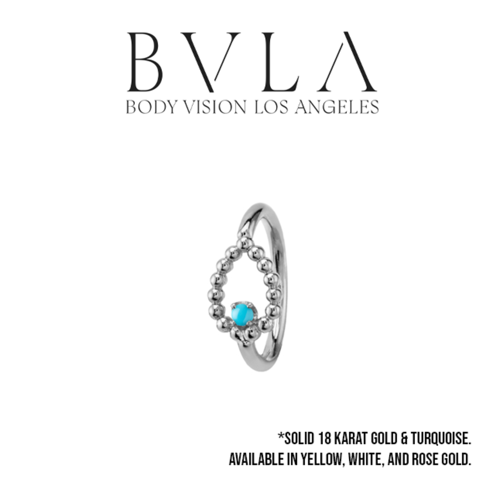BVLA BVLA 18g "Sophie Tear" seam ring with 1.25 turquoise