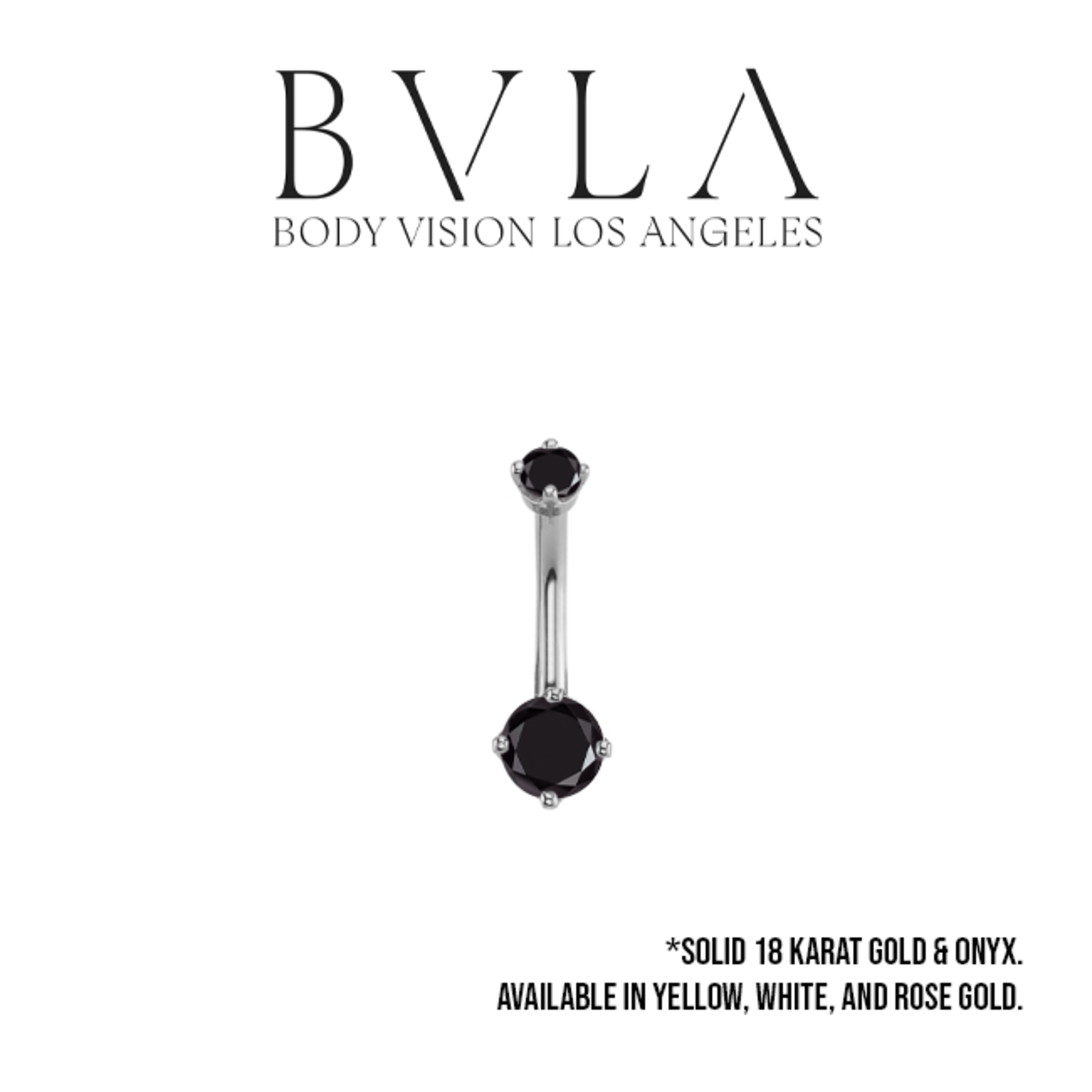 BVLA BVLA prong navel curve with 5.0 and 3.0 faceted onyx