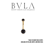 BVLA BVLA Prong Navel Curve with Faceted Onyx
