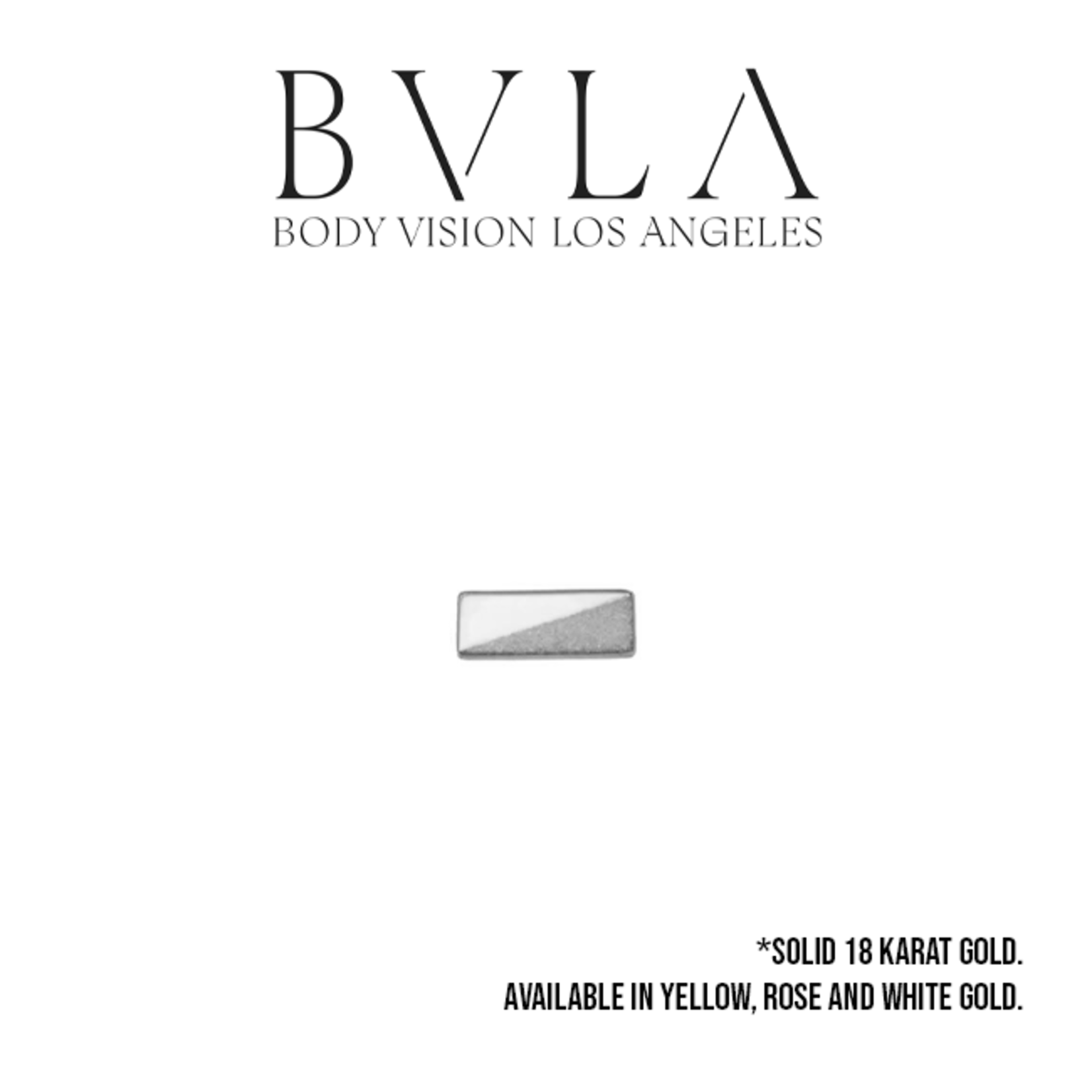 BVLA BVLA solid 18 karat gold 5x2 Rectangle with diagonal sandblasted detail
