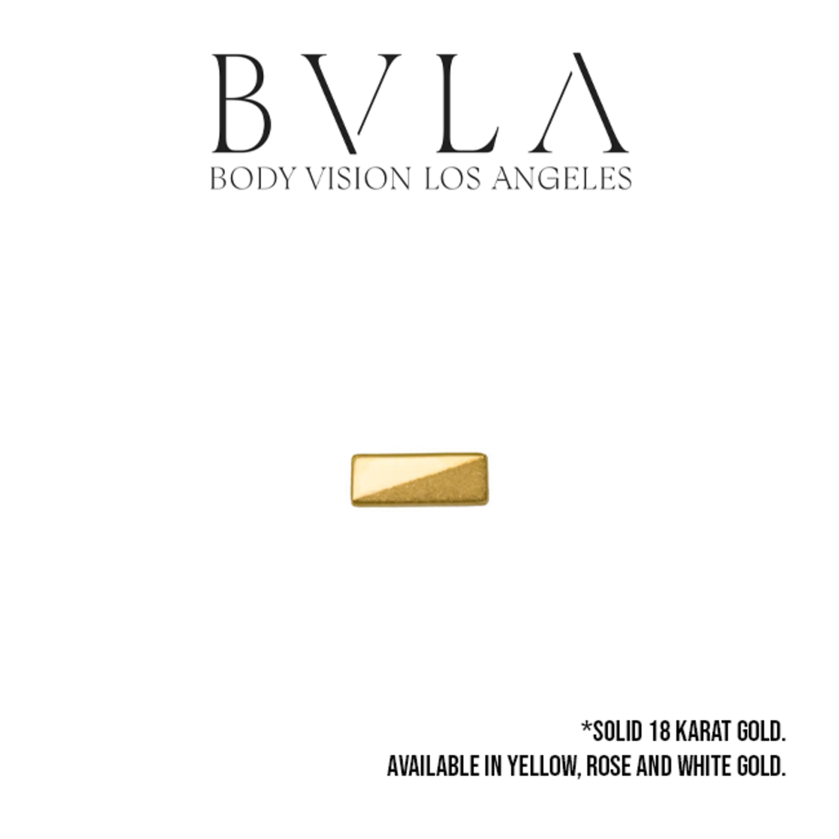 BVLA BVLA solid 18 karat gold 5x2 Rectangle with diagonal sandblasted detail