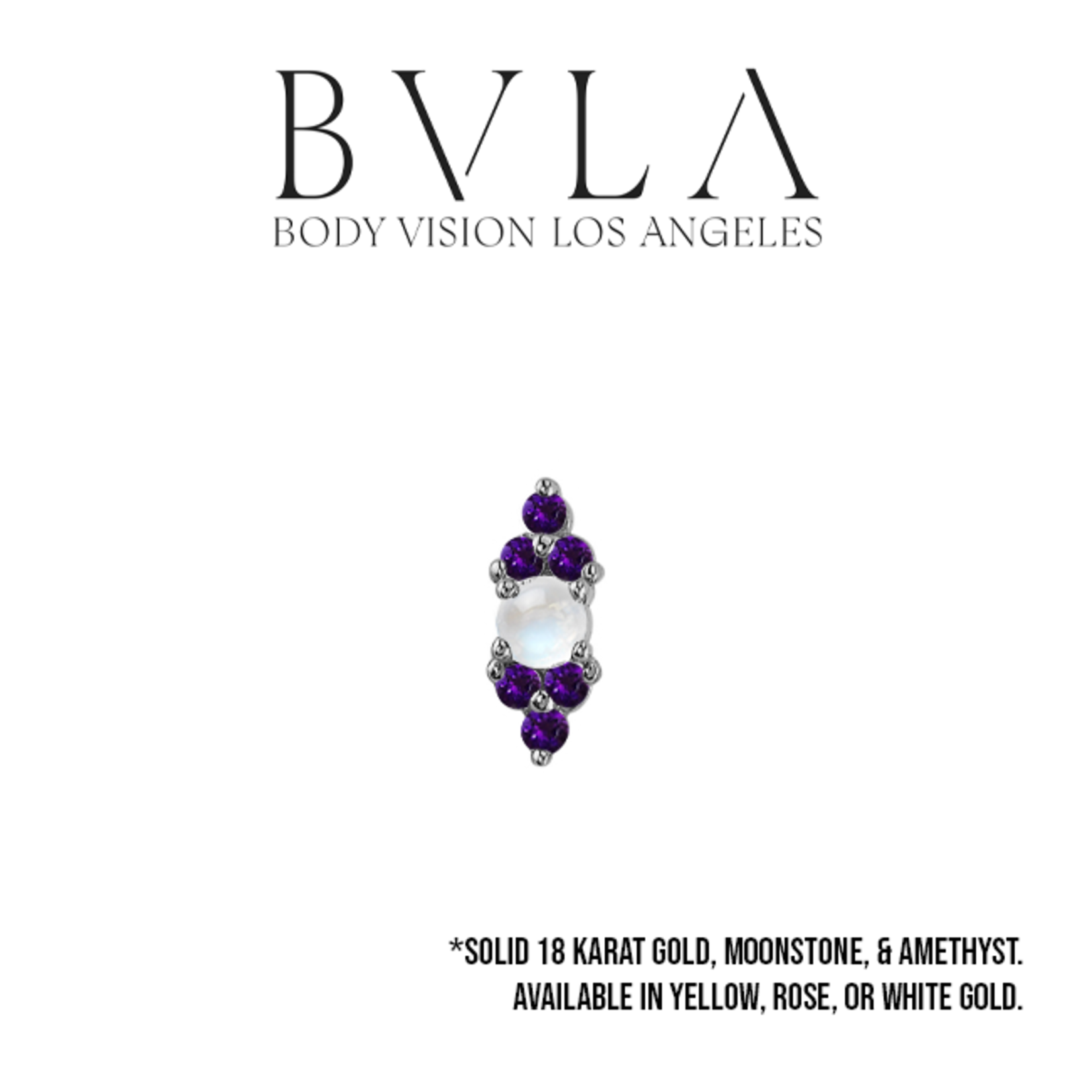 BVLA BVLA "Embrace" threaded end with 6x 1.0 Amethyst and 2.0 Moonstone