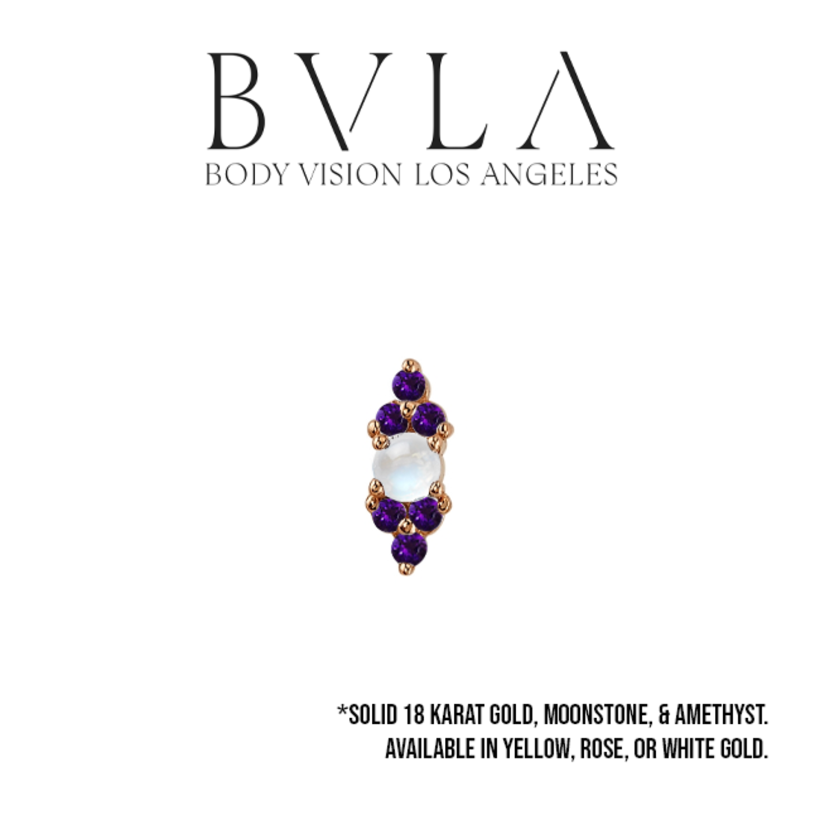 BVLA BVLA "Embrace" threaded end with 6x 1.0 Amethyst and 2.0 Moonstone