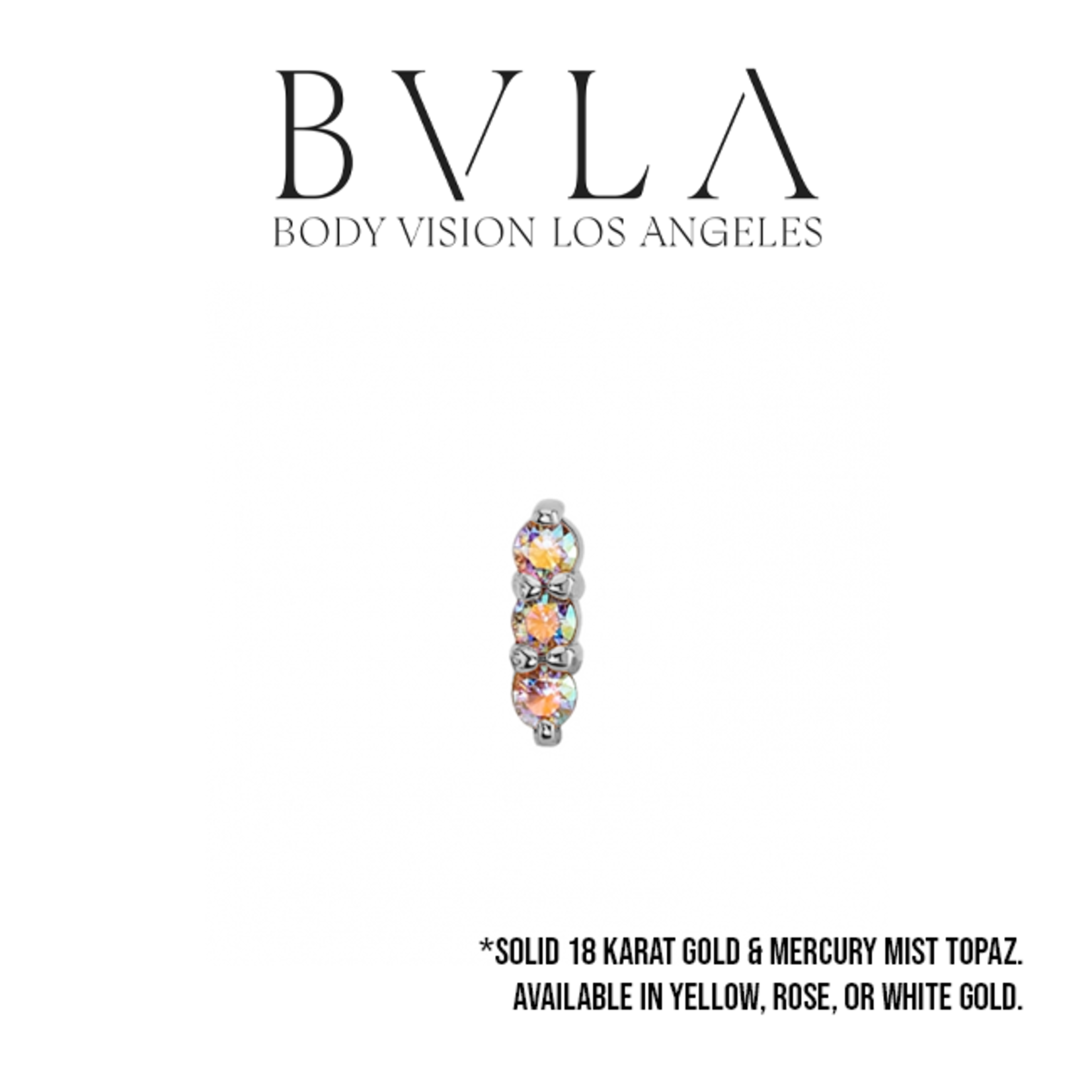 BVLA BVLA 5.5 "Linear tri-prong cluster" with 3x 1.5mm mercury mist topaz