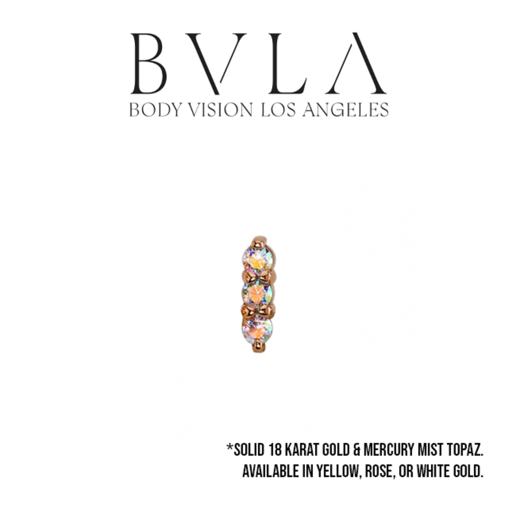 BVLA BVLA 5.5 "Linear tri-prong cluster" with 3x 1.5mm mercury mist topaz