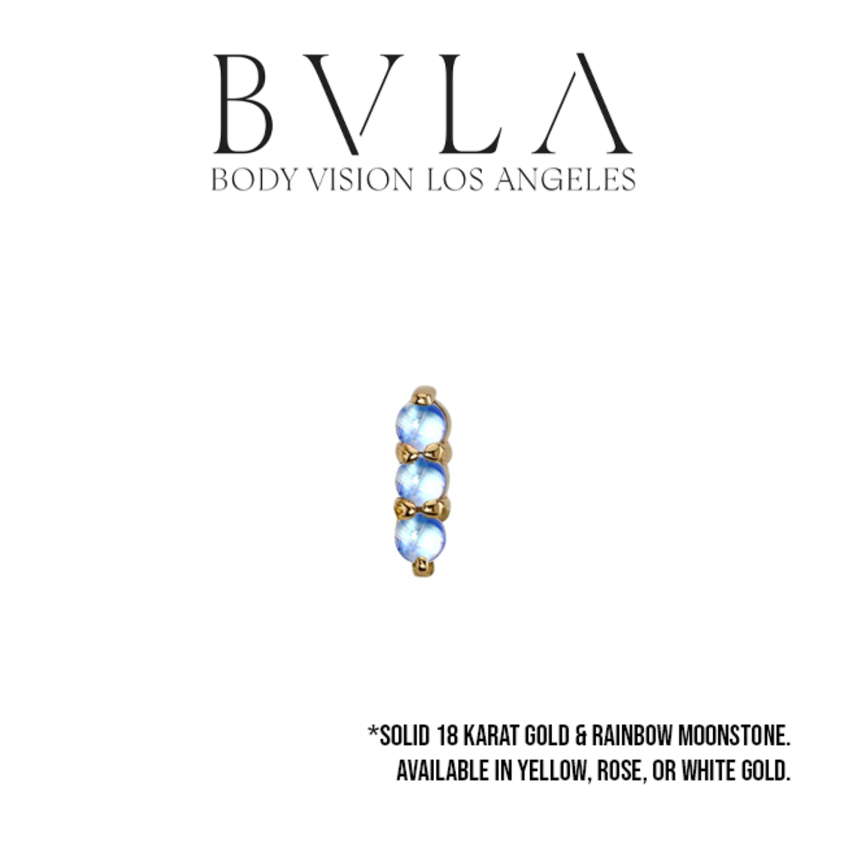 BVLA BVLA  5.5 "Linear tri-prong cluster" with 3x 1.5 rainbow moonstone