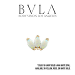BVLA BVLA "Marquise Fan" Threaded End with White Opal
