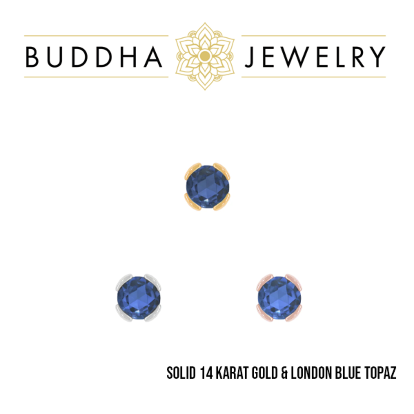Buddha Jewelry Organics Buddha Jewelry Organics "Peekaboo" press fit end with 3.0 rose-cut London blue topaz