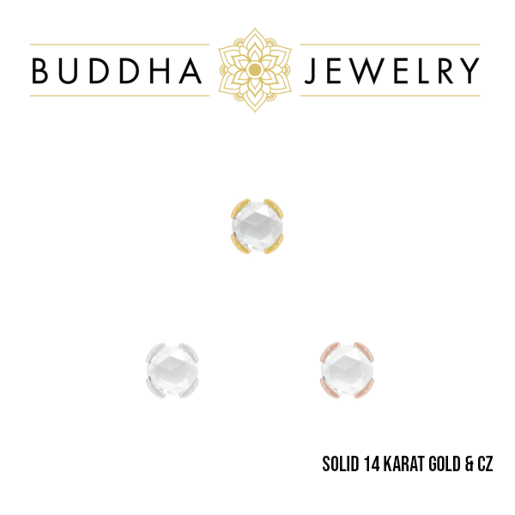 Buddha Jewelry Organics Buddha Jewelry Organics "Peekaboo" press fit end with 3.0 rose-cut CZ
