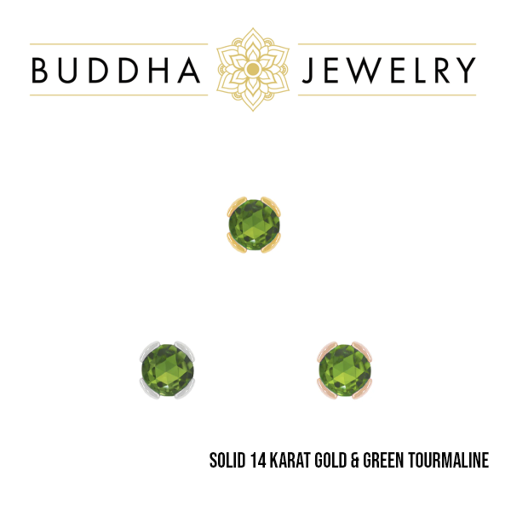 Buddha Jewelry Organics Buddha Jewelry Organics "Peekaboo" press fit end with 3.0 rose-cut green tourmaline