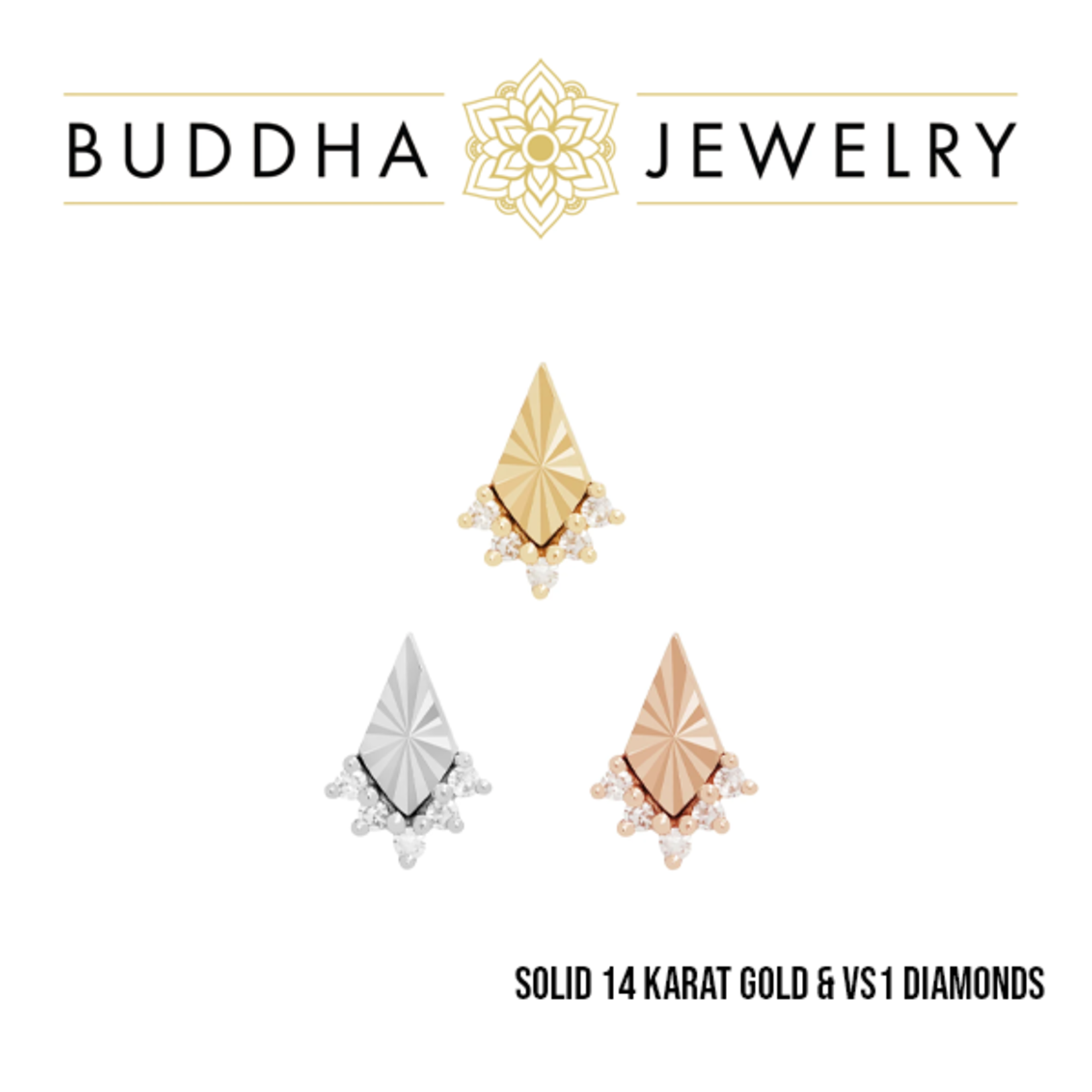 Buddha Jewelry Organics Buddha Jewelry Organics "Glow" press-fit end with VS1 diamonds