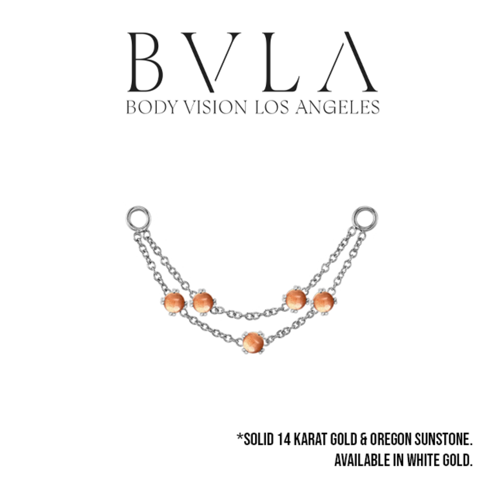BVLA BVLA 16g "Suzanne" chain with 5x 3.0 Oregon Sunstone Cabochon