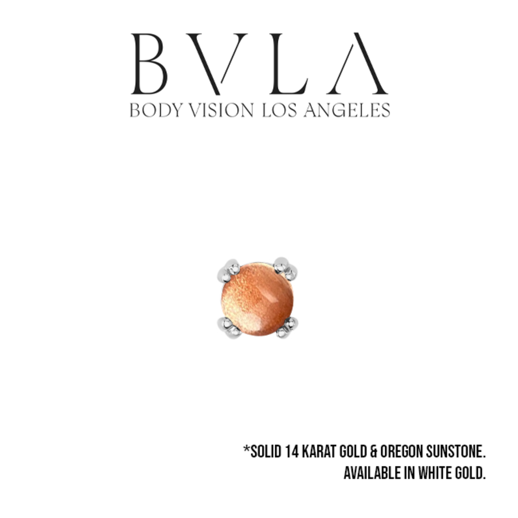 BVLA BVLA 6.0 "Round Cab Prong" threaded end with Oregon Sunstone