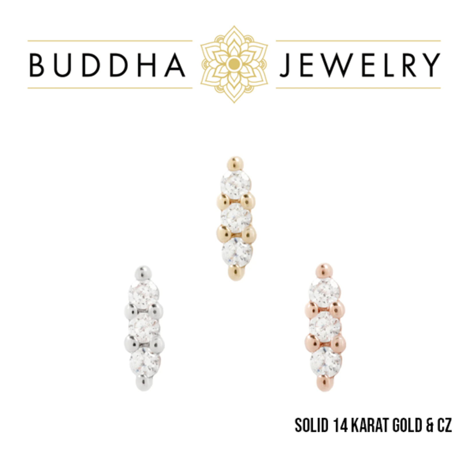 Buddha Jewelry Organics Buddha Jewelry Organics "Mishka 3" press-fit end with CZ