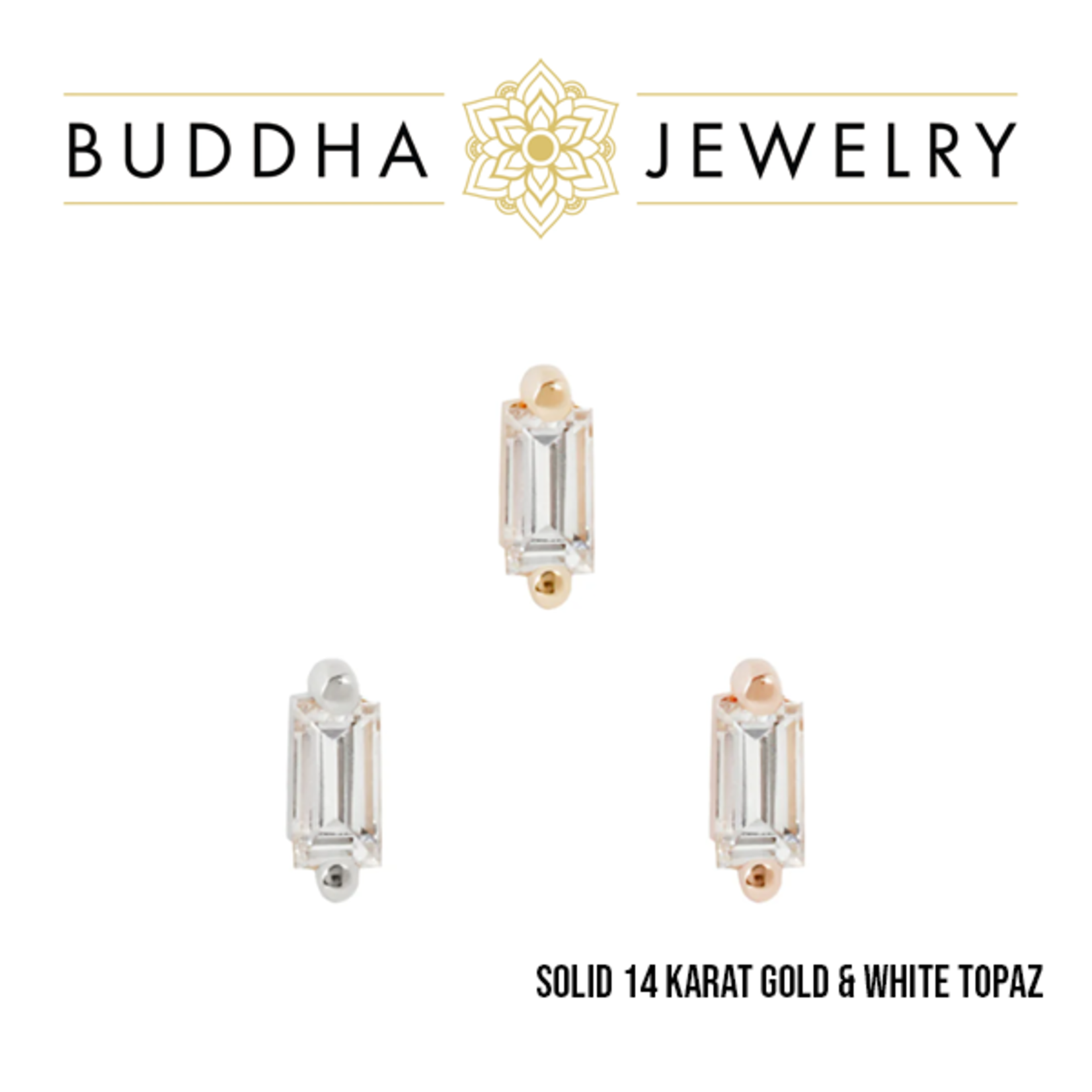 Buddha Jewelry Organics Buddha Jewelry Organics "Paris" press fit end with White Topaz